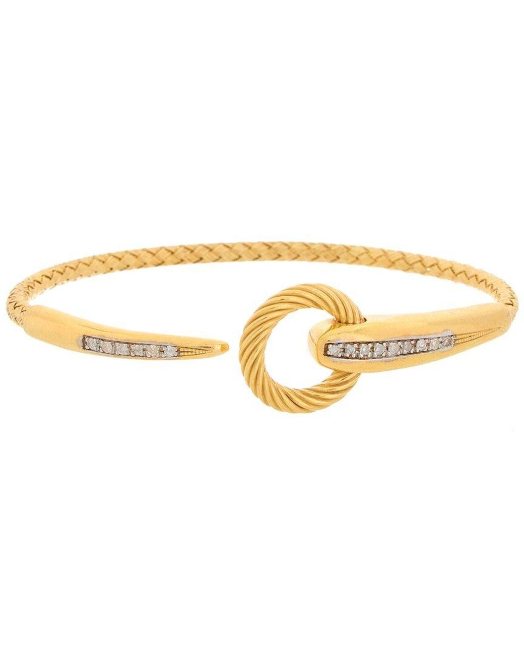 Meshmerise Metallic 18k Rose Gold Vermeil 0.12 Ct. Tw. Diamond Mesh Bangle