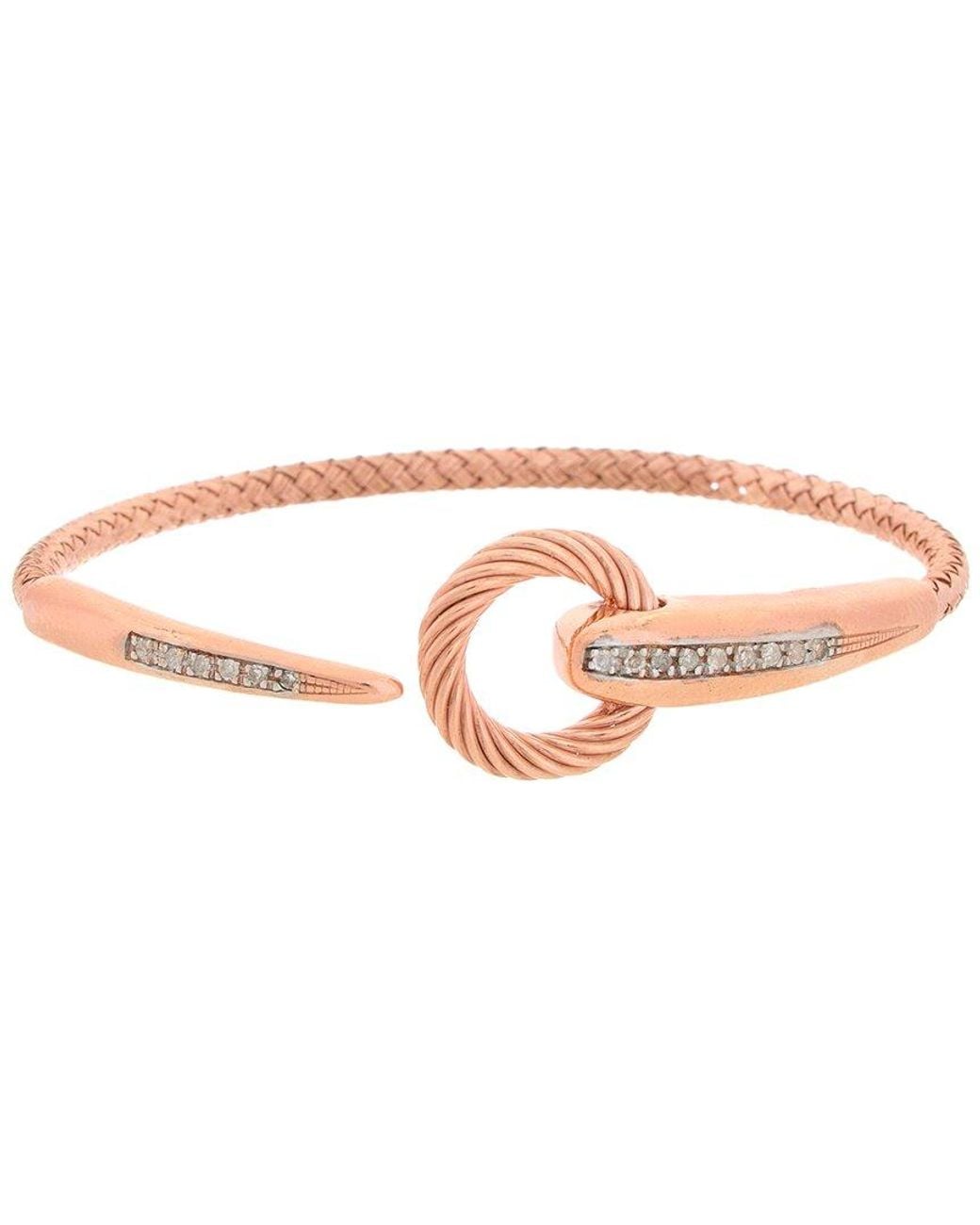 Meshmerise White 18K Vermeil 0.12 Ct. Tw. Diamond Mesh Bangle