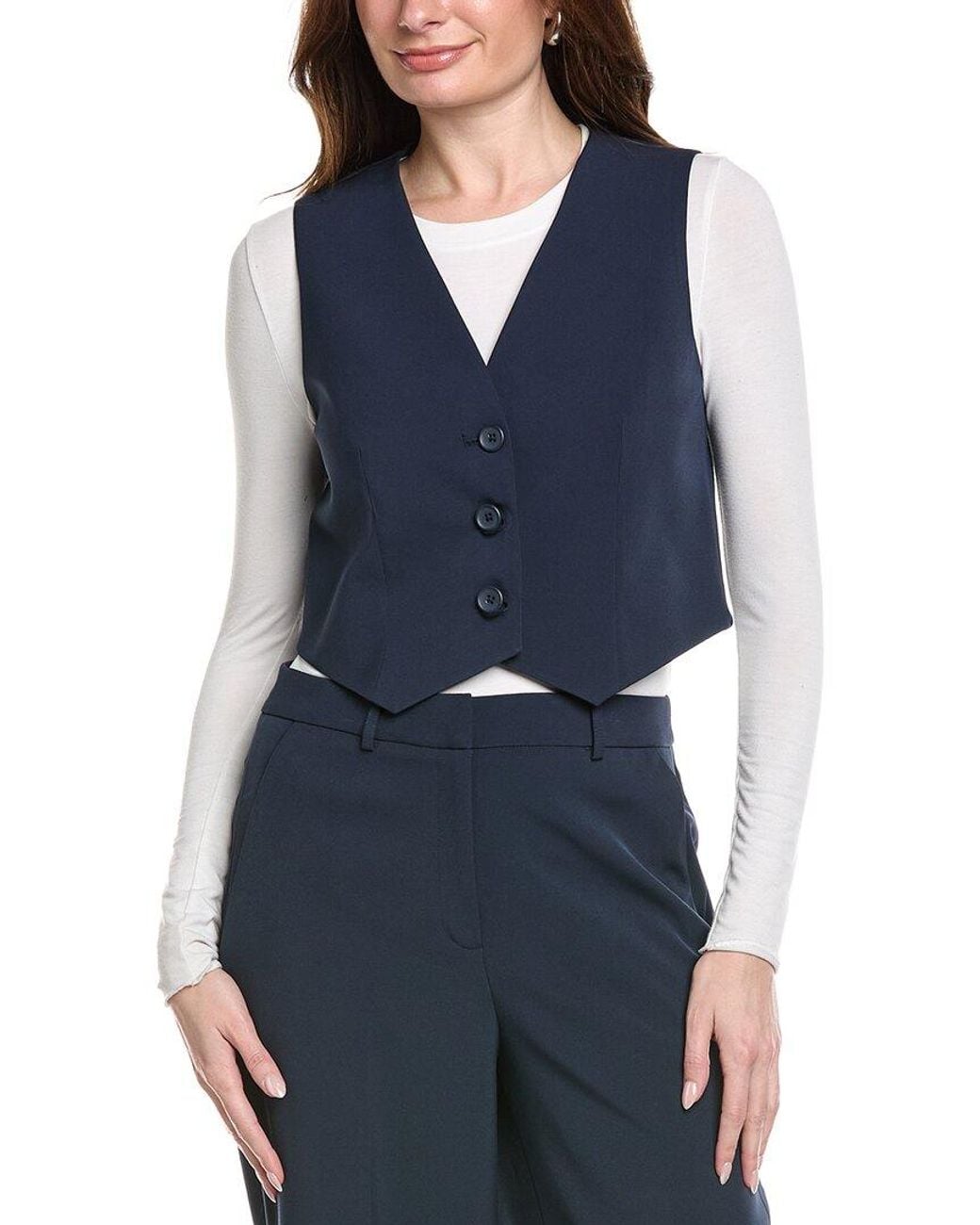 Kenneth Cole Blue Luxe Twill Vest