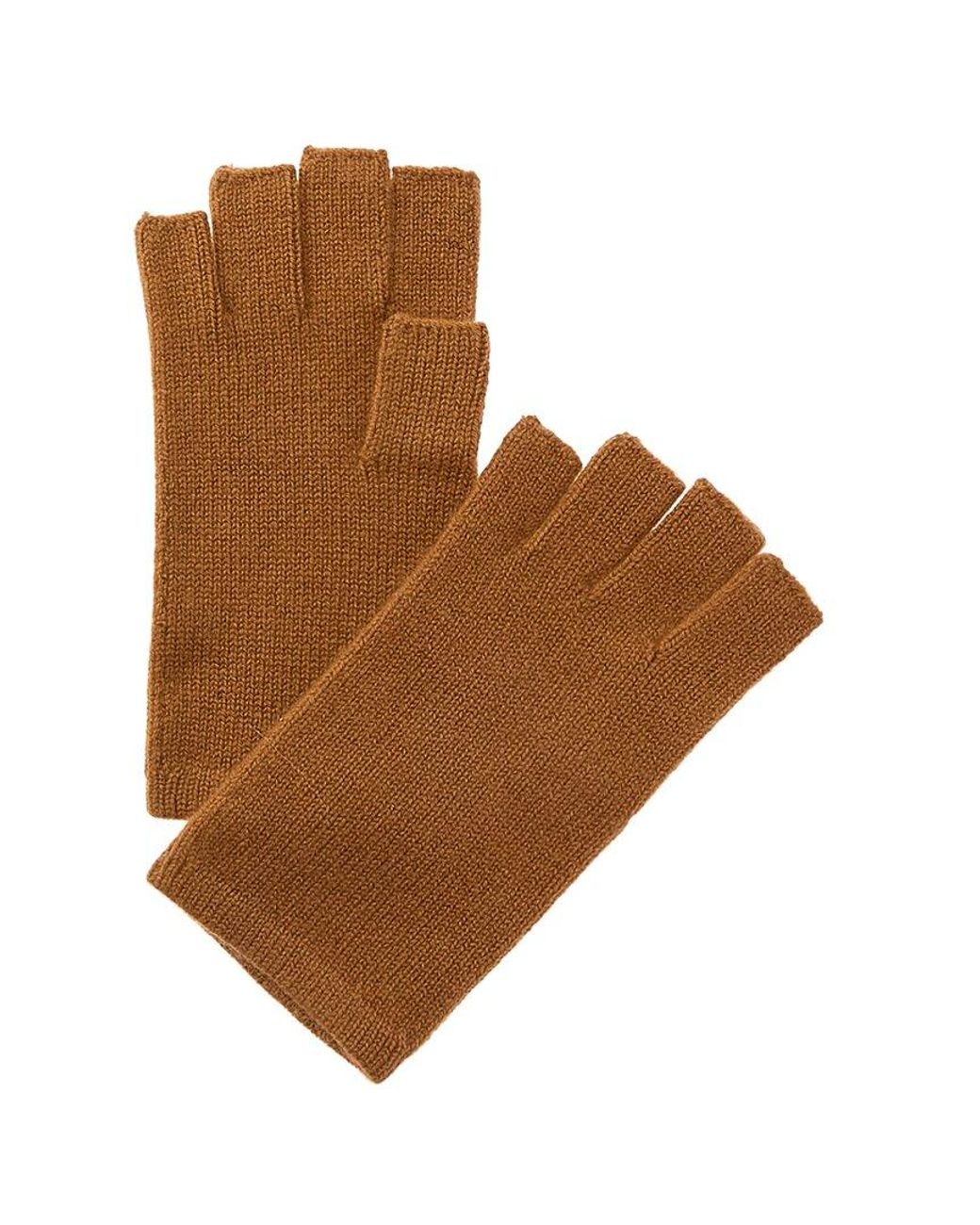 Sofiacashmere Brown Sofiacashmere Fingerless Cashmere Gloves