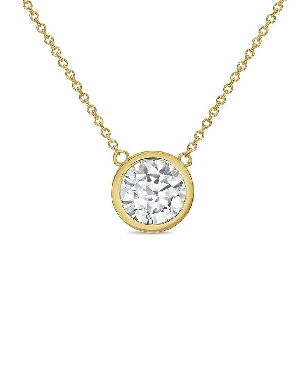 Diana M Metallic Diana M. 14K 8.00 Ct. Tw. Lab-Grown Diamond Pendant Necklace