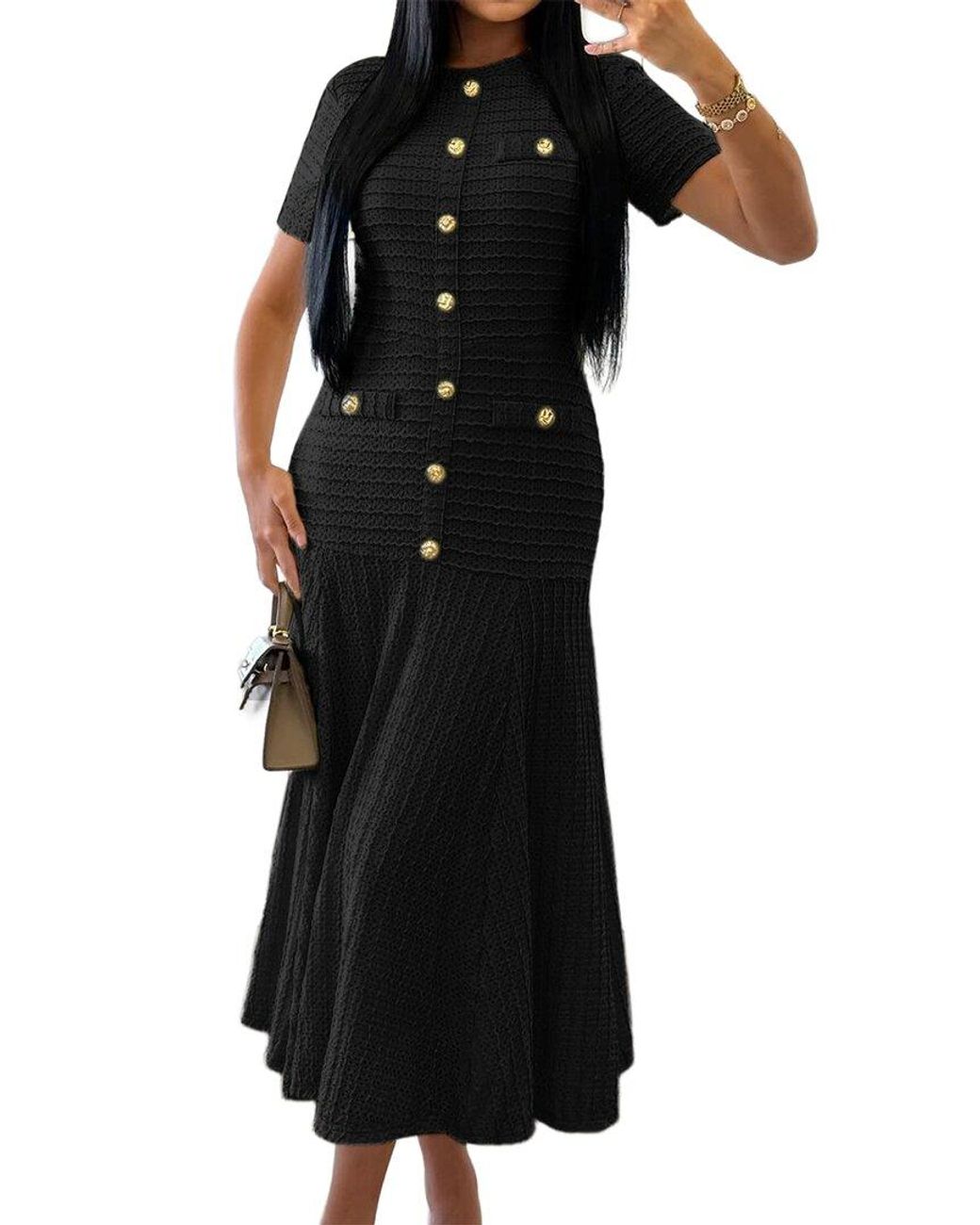 Luna Tuccini Black Midi Dress