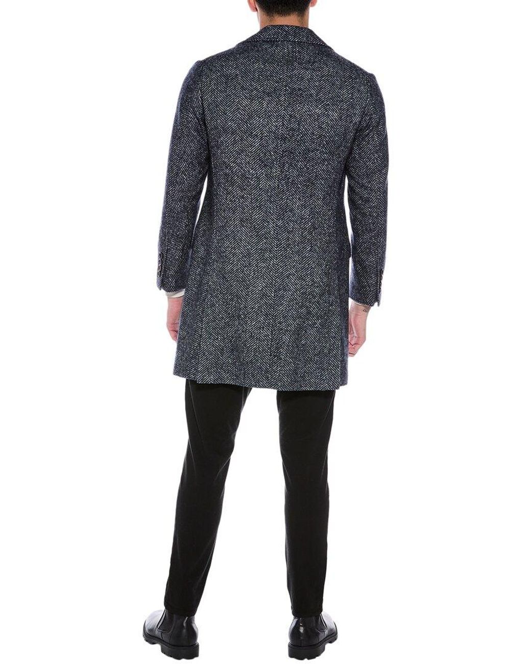 Brunello Cucinelli Black Alpaca & Wool-Blend Coat for men