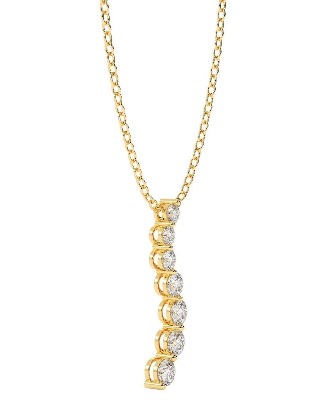 Diamond Select Cuts Metallic 14K 0.75 Ct. Tw. Diamond Pendant Necklace