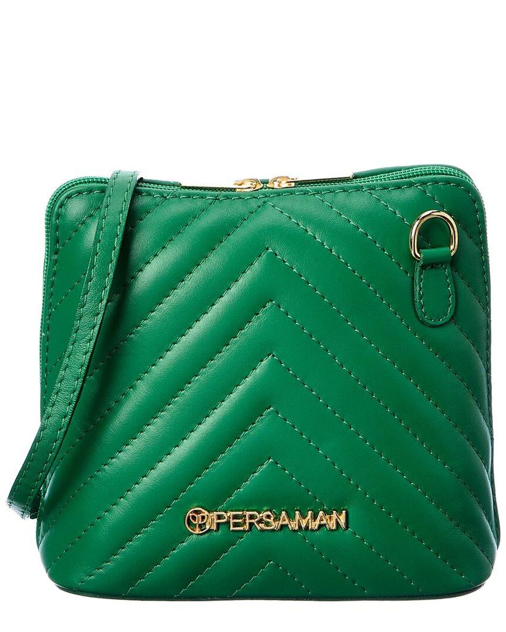 Persaman New York Demie Leather Crossbody in Green | Lyst UK
