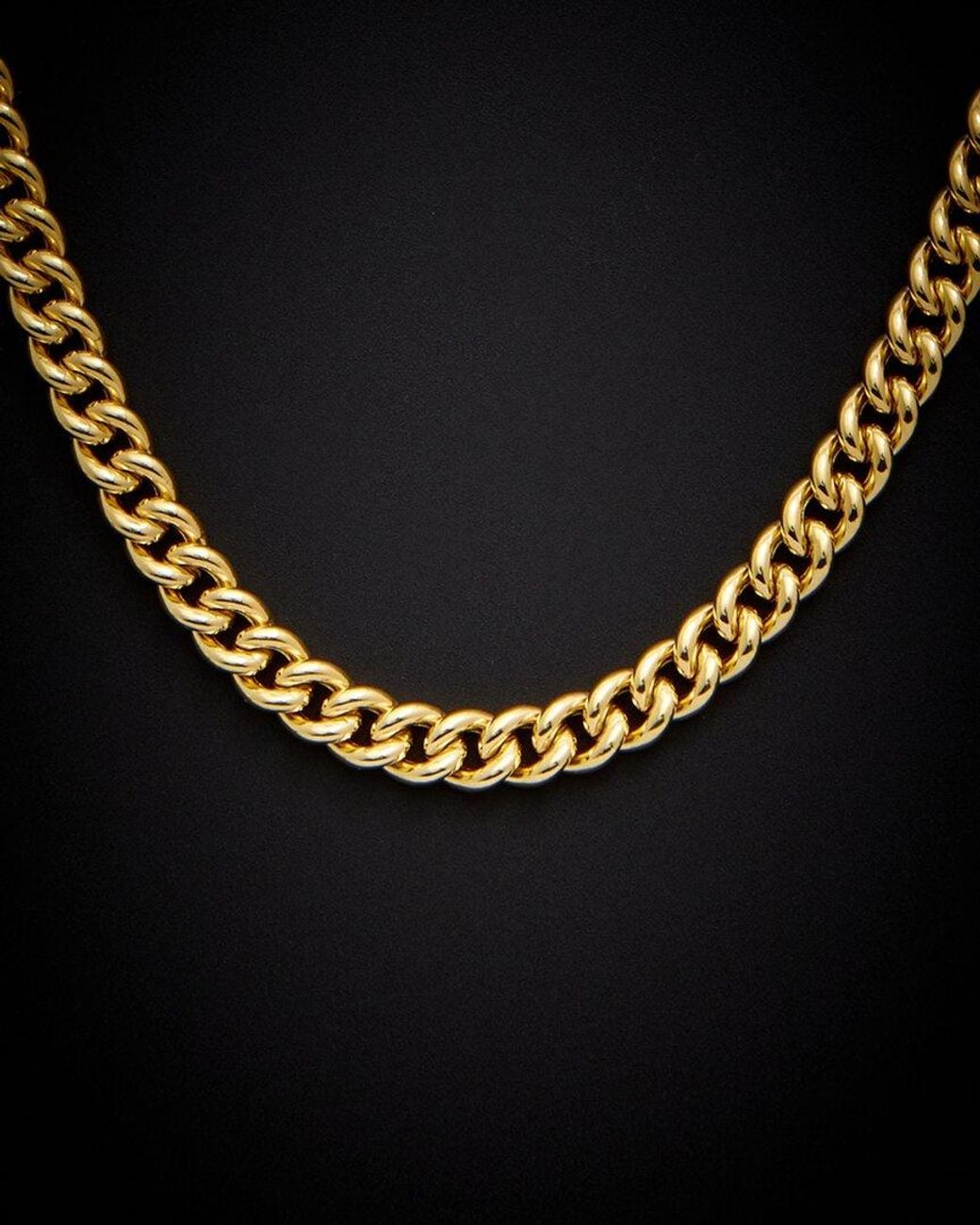 Italian Gold Black 14K Italian Two-Tone Curb Chain Necklace