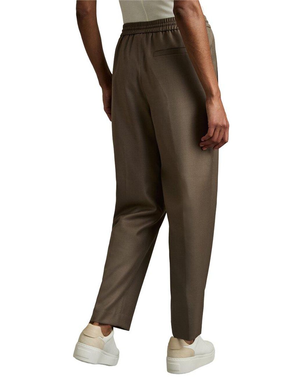 Reiss Black Riley Tapered Wool-Blend Trouser