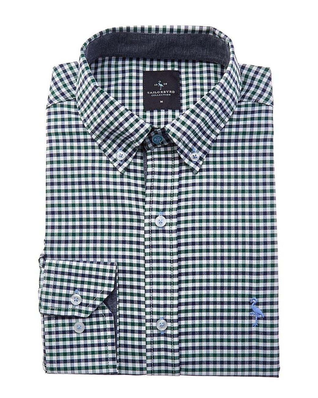 Tailorbyrd Blue Gingham Performance Dress Shirt for men