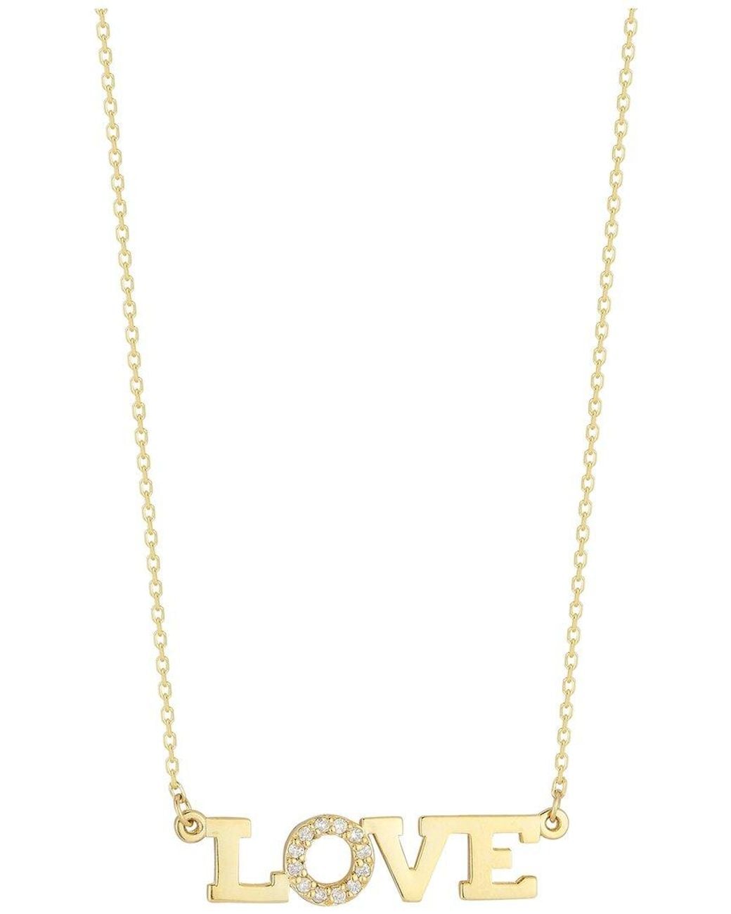 Ember Fine Jewelry White 14K 0.08 Ct. Tw. Diamond Love Necklace
