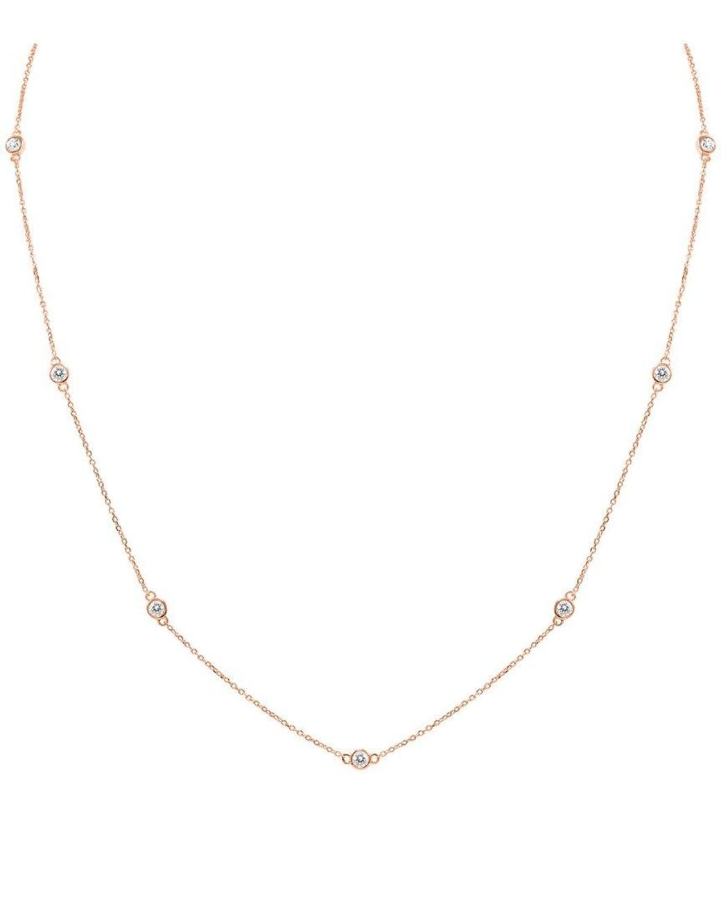 Diamond Select Cuts Natural 14K Rose 0.75 Ct. Tw. Diamond Necklace