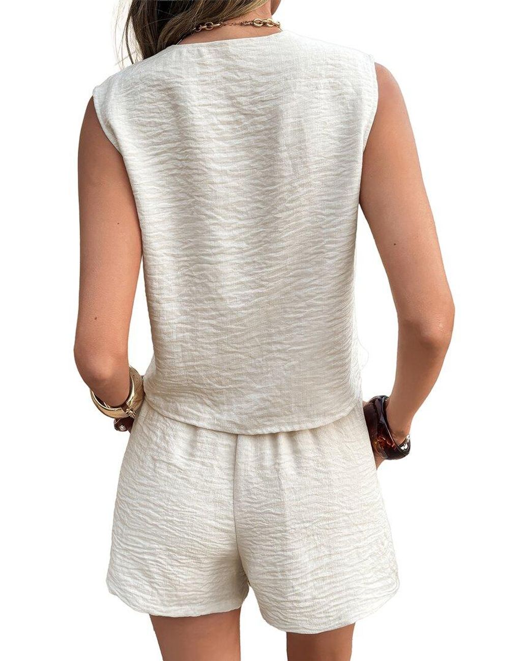 Luna Tuccini White 2Pc Vest & Short Set