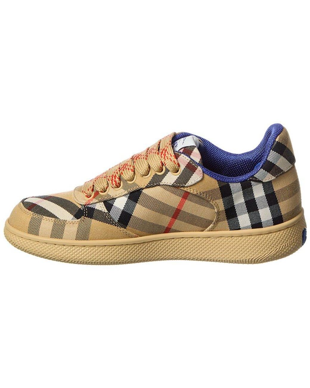 Burberry Natural Terrace Check Canvas Sneaker