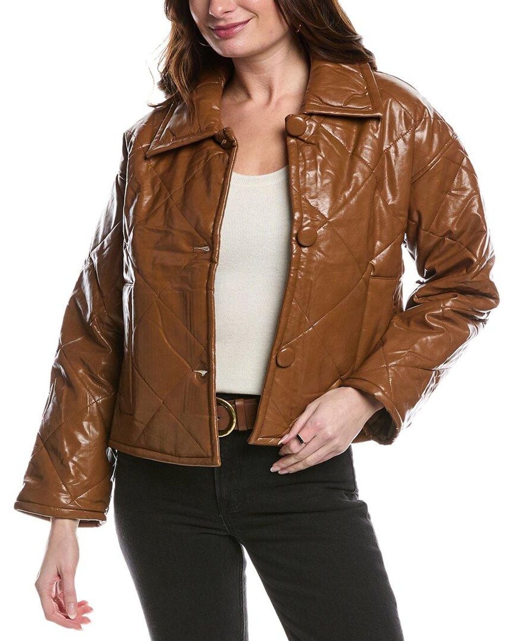 Moon River Brown Quilted Jacket