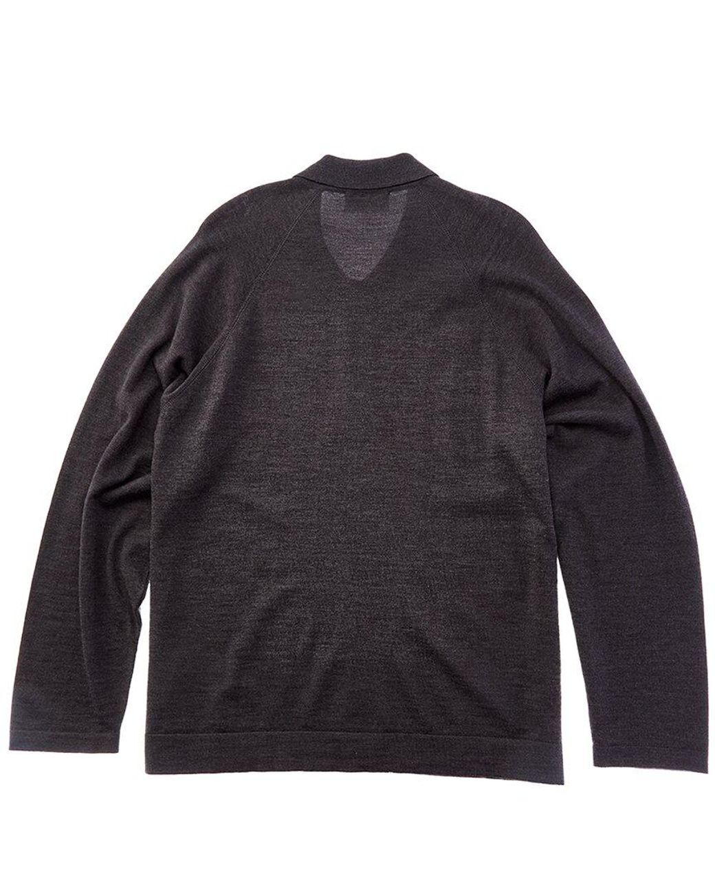 Officine Generale Blue Kass Wool Polo Sweater for men