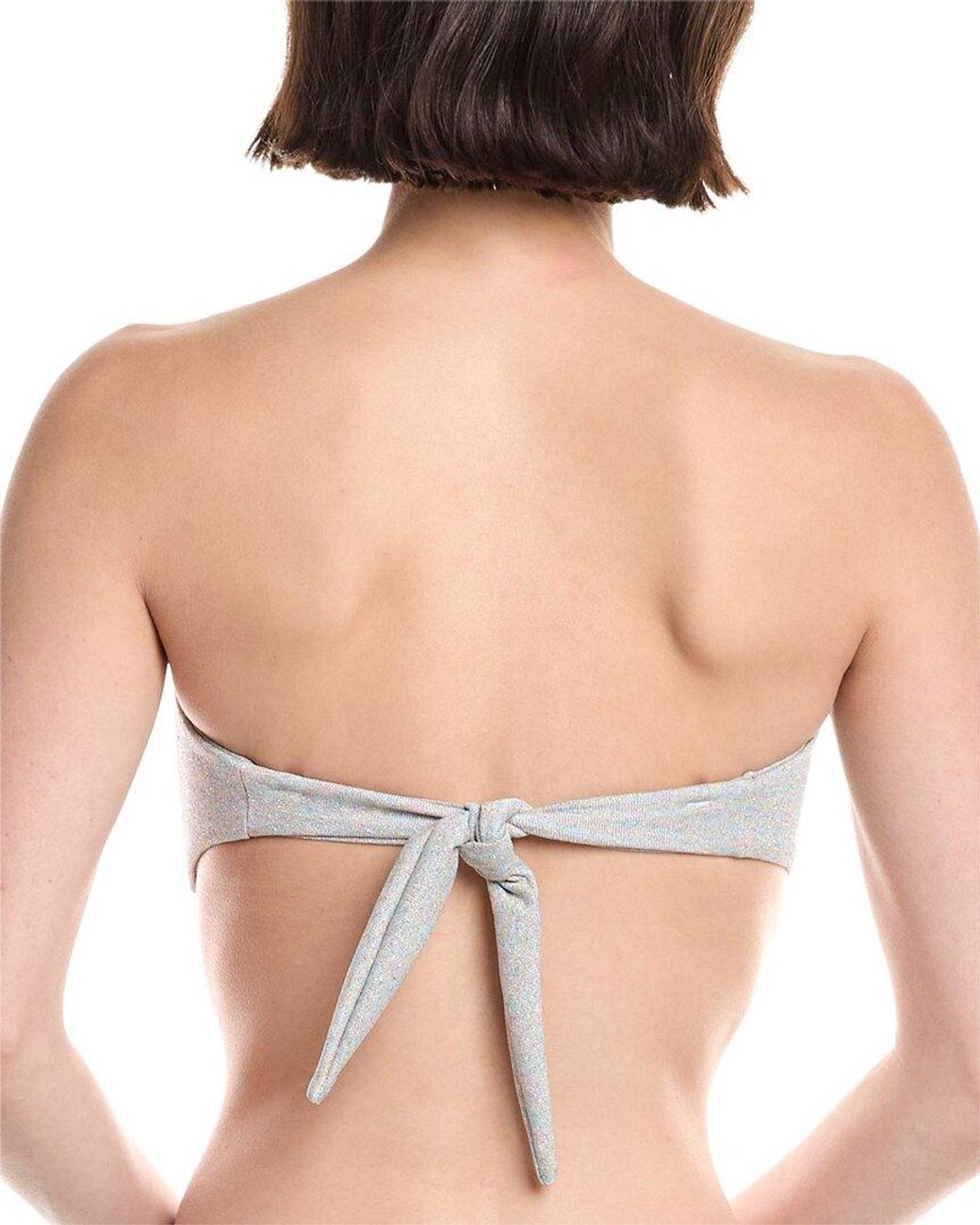 Montce White Tori Ties Bandeau Bikini Top