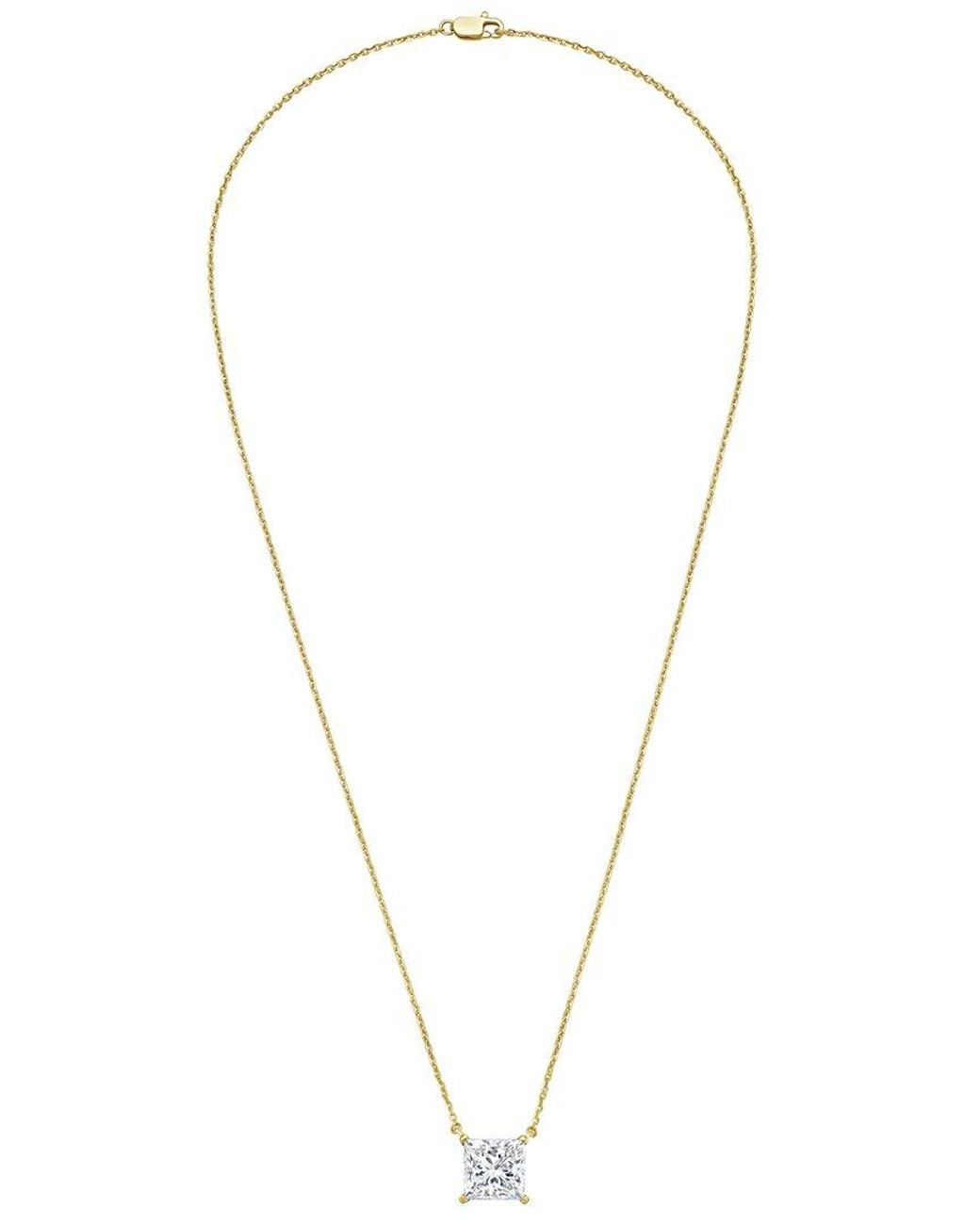 Diana M Metallic Diana M. 14K 6.00 Ct. Tw. Lab-Grown Diamond Pendant Necklace