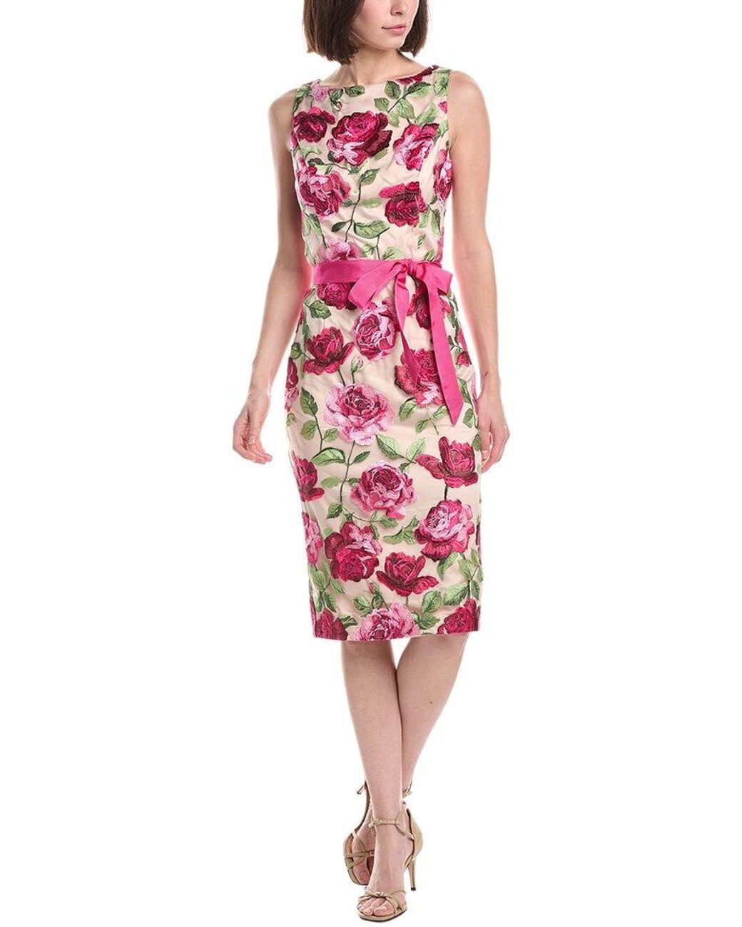 Eliza J Red Boat Neck Sheath Dress