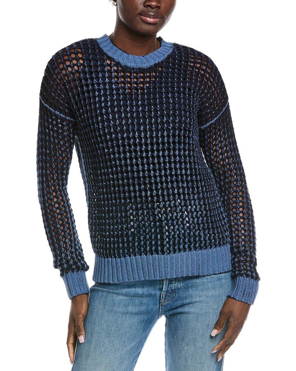 Autumn Cashmere Blue Chunky Mesh Sweater