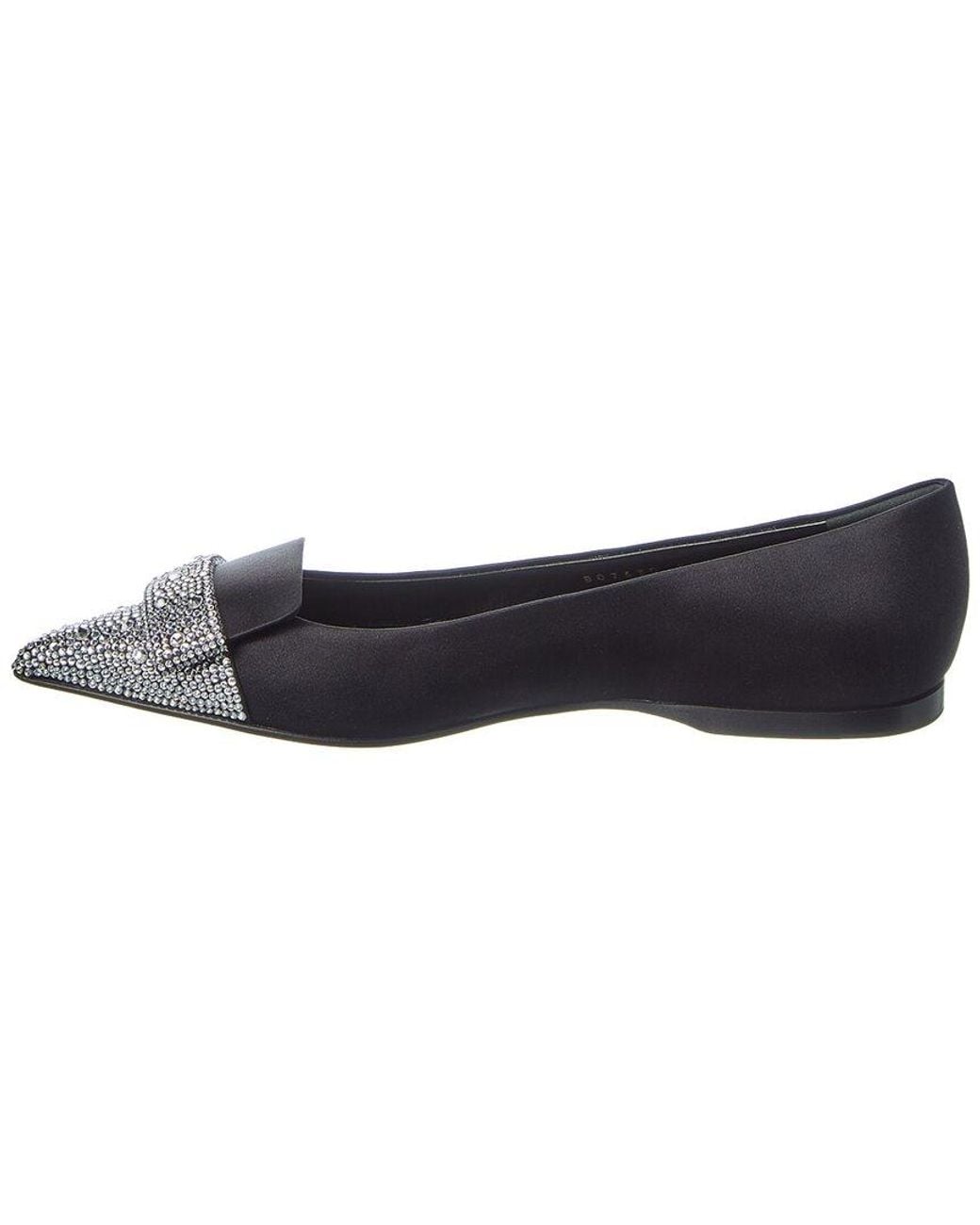 Sergio Rossi Black Sr1 Satin Flat