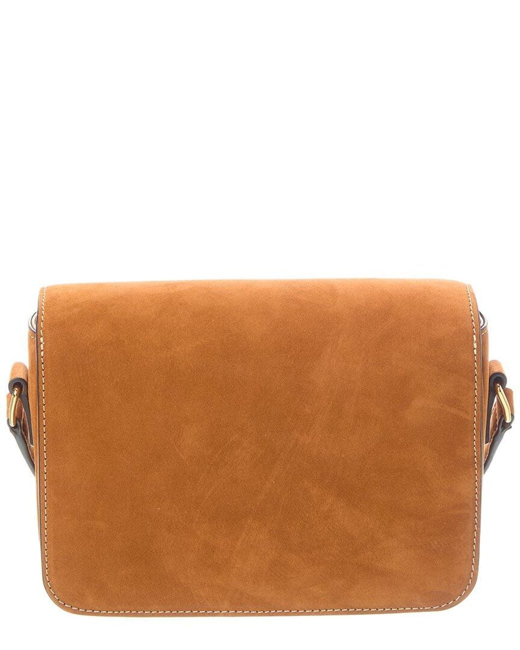Céline Brown Teen Triomphe Suede Shoulder Bag