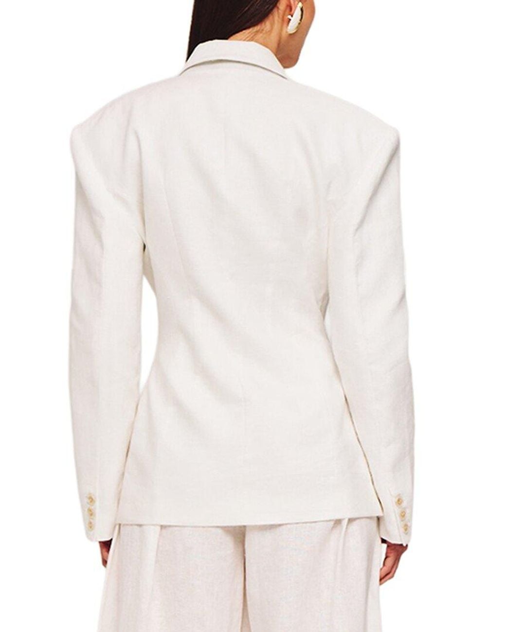 Ronny Kobo White Cosette Linen Blazer