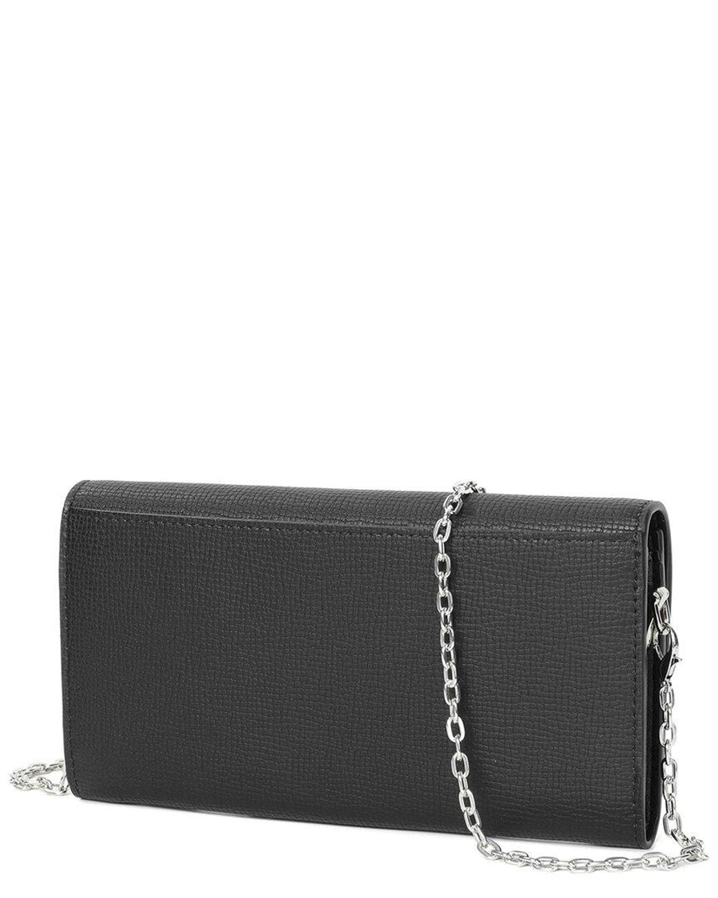 Tiffany & Fred Paris Gray Saffiano Leather Crossbody Wallet/Clutch