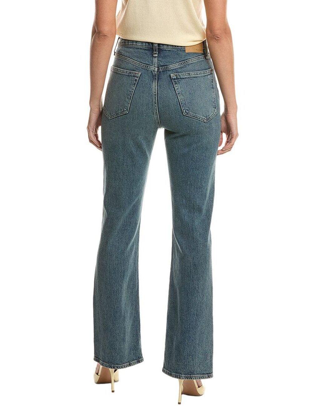 Rag & Bone Blue Peyton High-Rise Caswell Full Length Bootcut Jean
