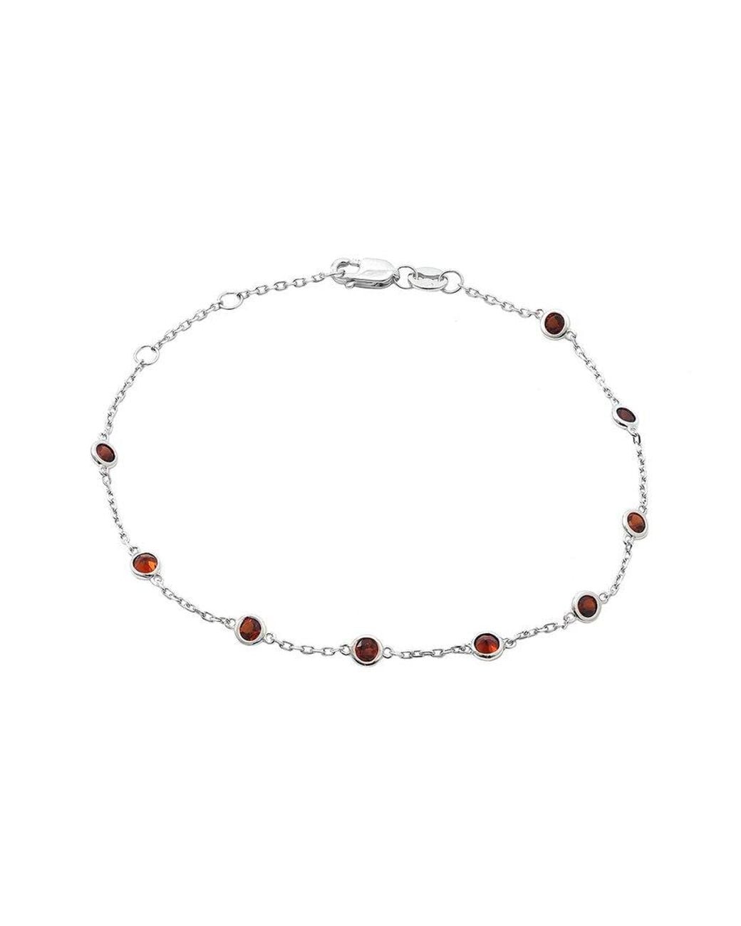 Gemstones Natural 1.22 Ct. Tw. Garnet Bracelet