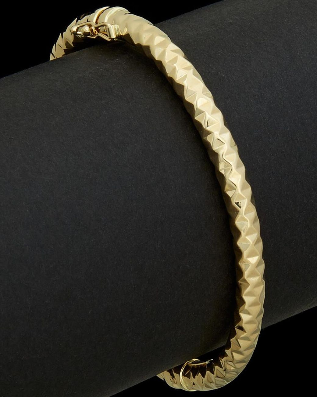 Italian Gold Black 14k Hinged Bangle