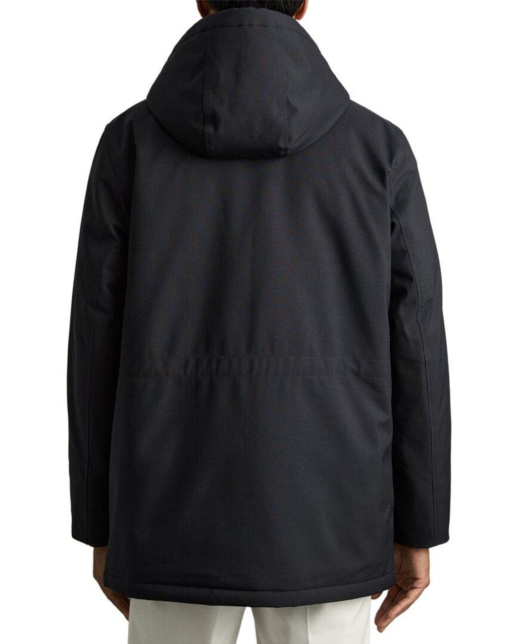 Reiss Black Lucan Hooded Nylon Jac Casual Jacket for men