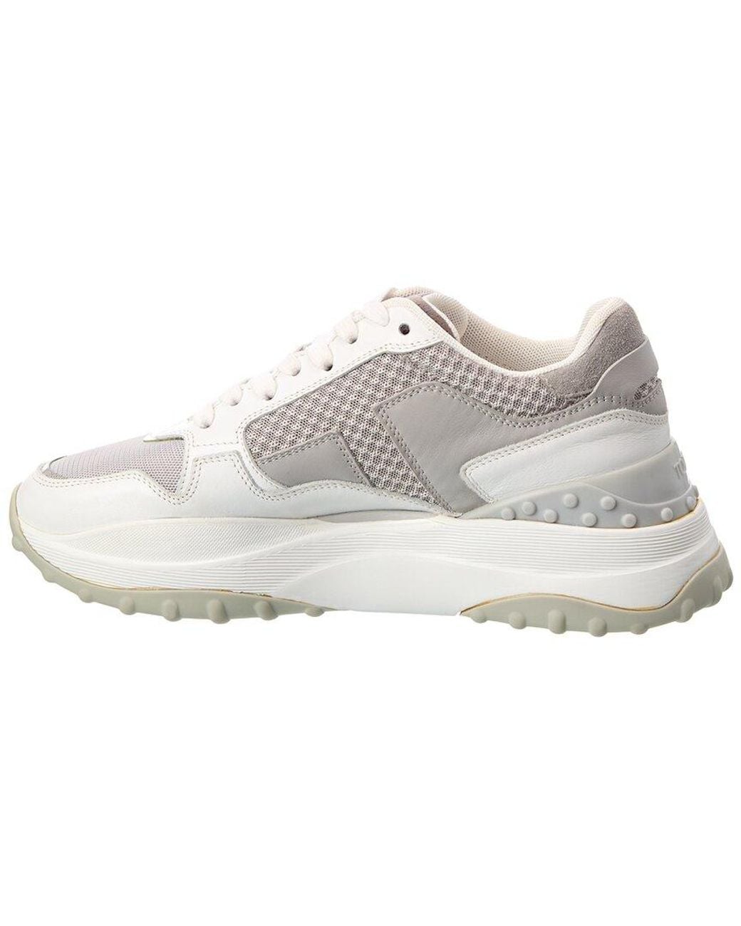 Tod's White Mesh & Leather Sneaker