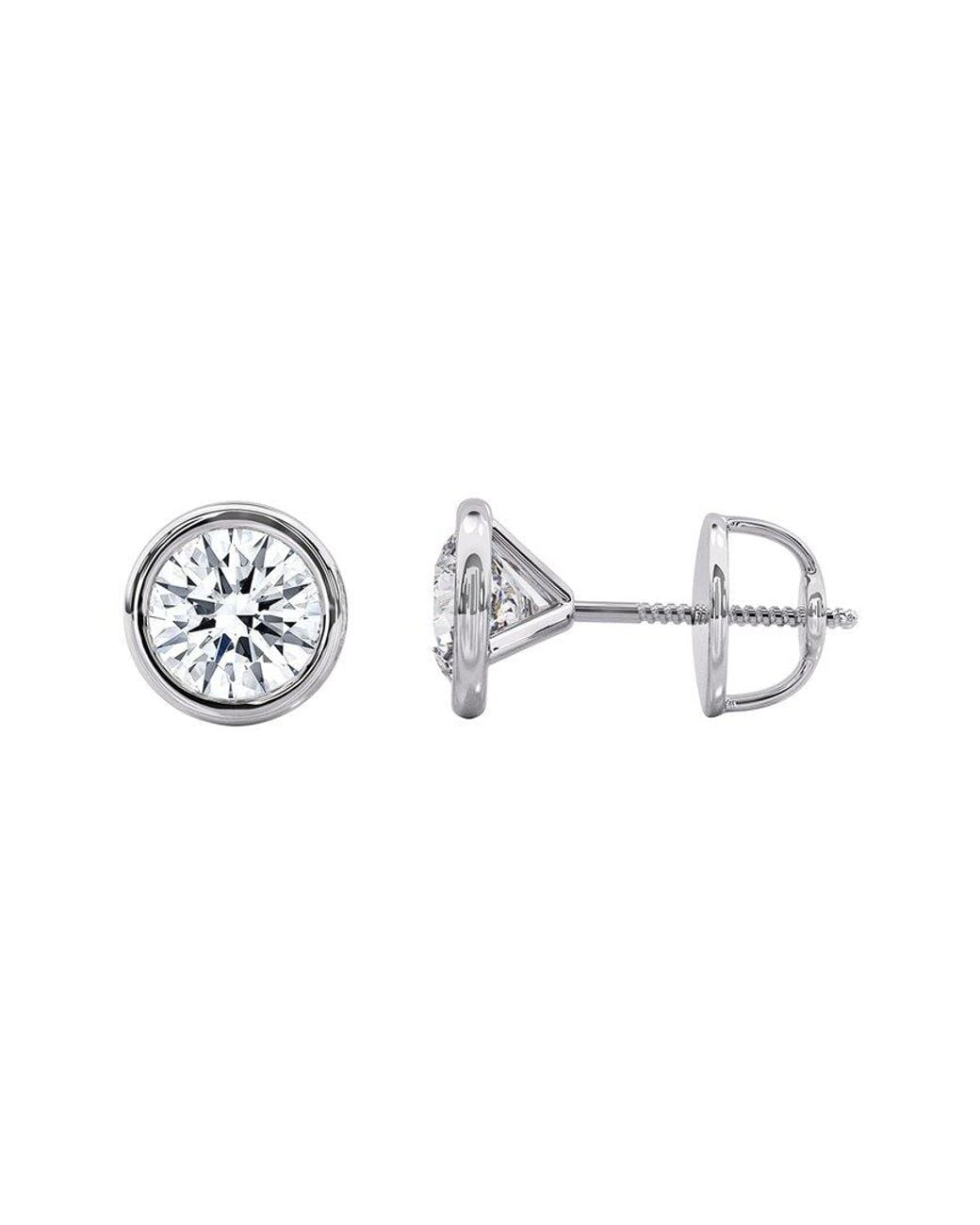 Lab Grown Diamonds Metallic 14K 3.00 Ct. Tw. Lab-Grown Diamond Earrings