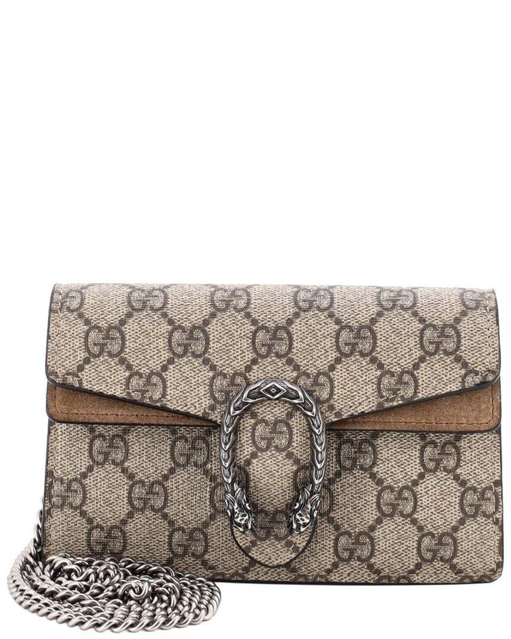 Gucci Gray Gg Coated Canvas Dionysus Bag Super Mini (Authentic Pre-Loved)