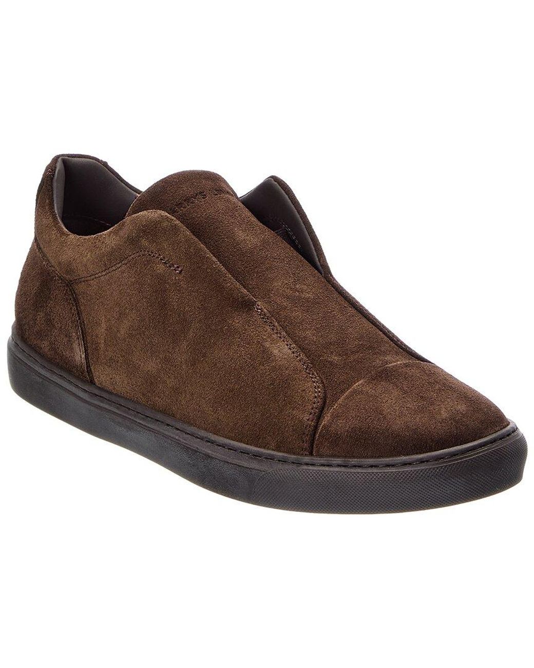Harry's Of London Brown Aaron Velvet Suede Sneaker for men