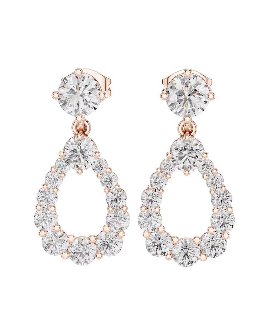 Lab Grown Diamonds White 14K Rose 3.30 Ct. Tw. Lab-Grown Diamond Earrings