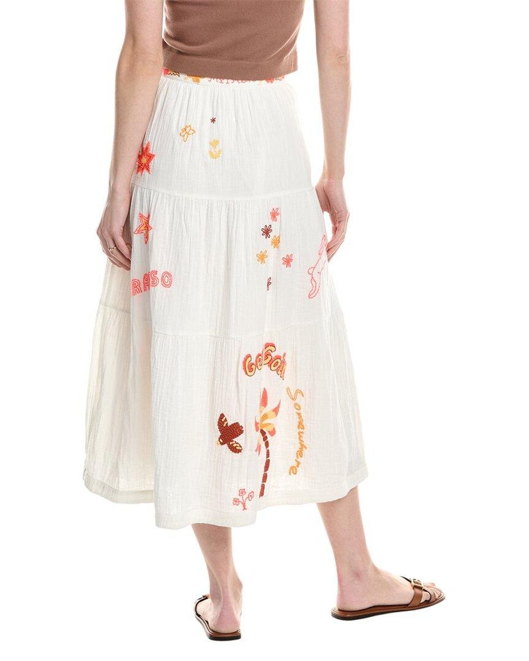 Mother White The Tiered Maxi Skirt