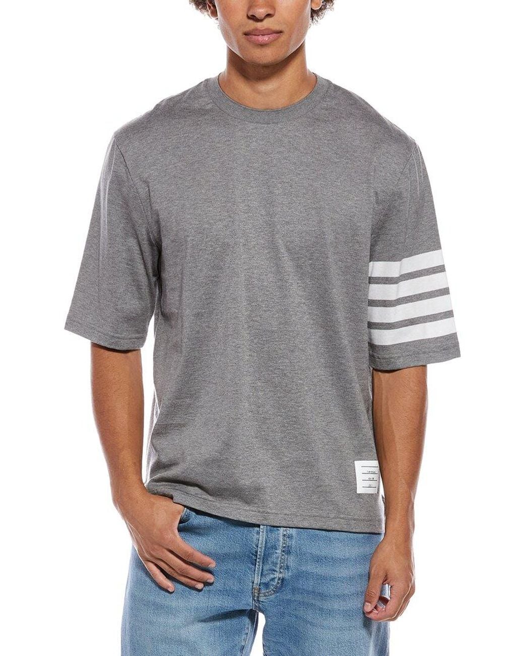 Thom Browne Gray Logo T-Shirt for men