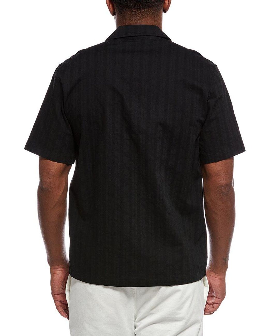 Onia Black Linen-Blend Utility Shirt for men