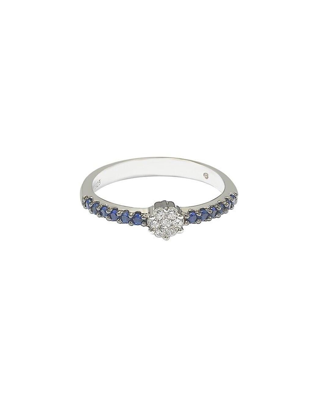 Suzy Levian White Silver Cz Stackable Ring
