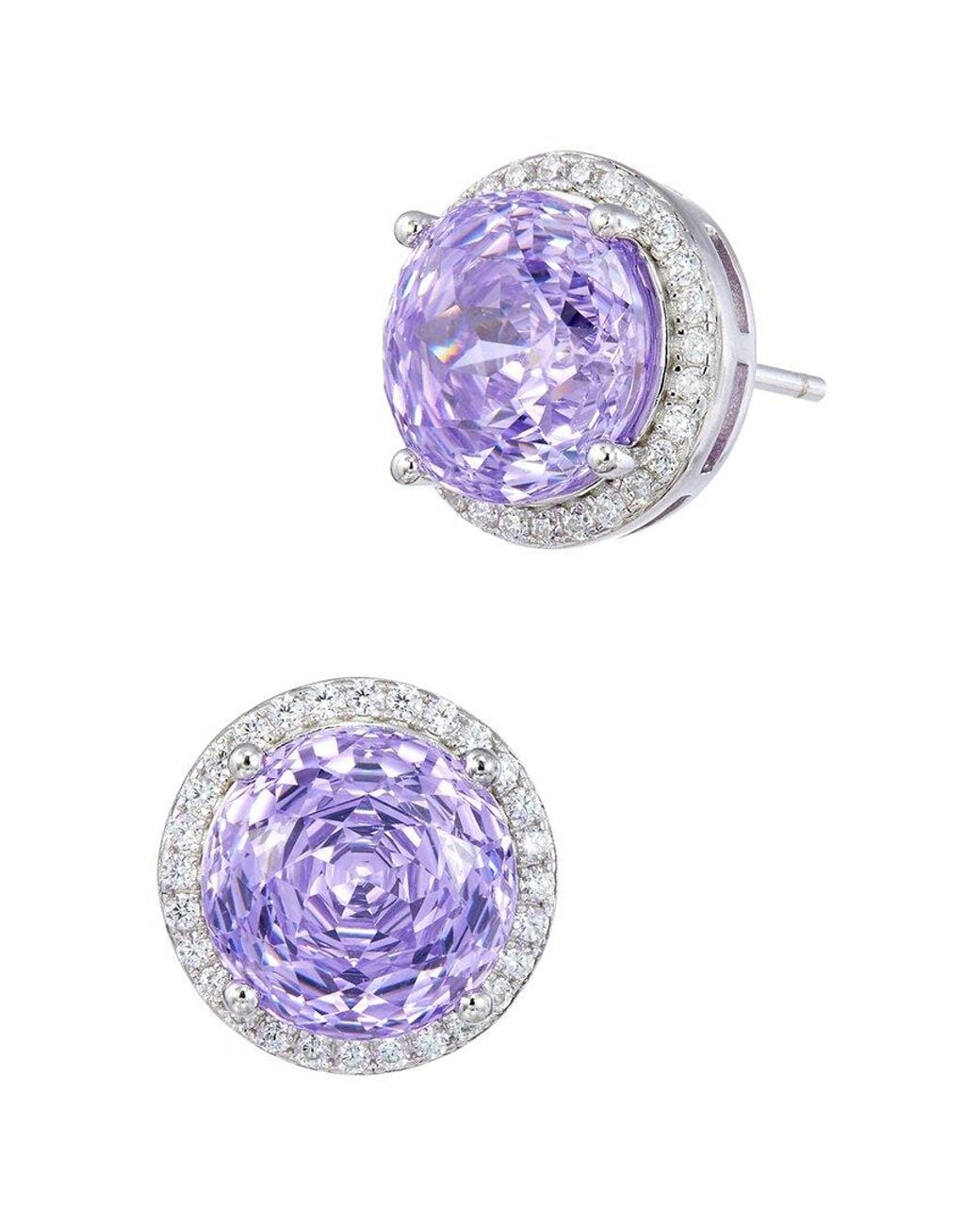 Savvy Cie Purple Cz Stud Earrings