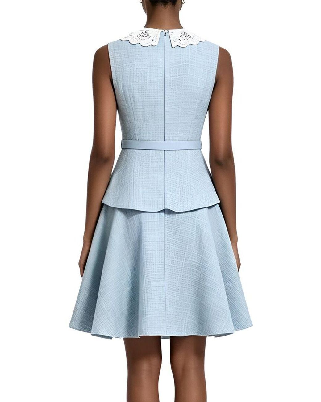 Linda Charm Blue Sleeveless Mini Dress