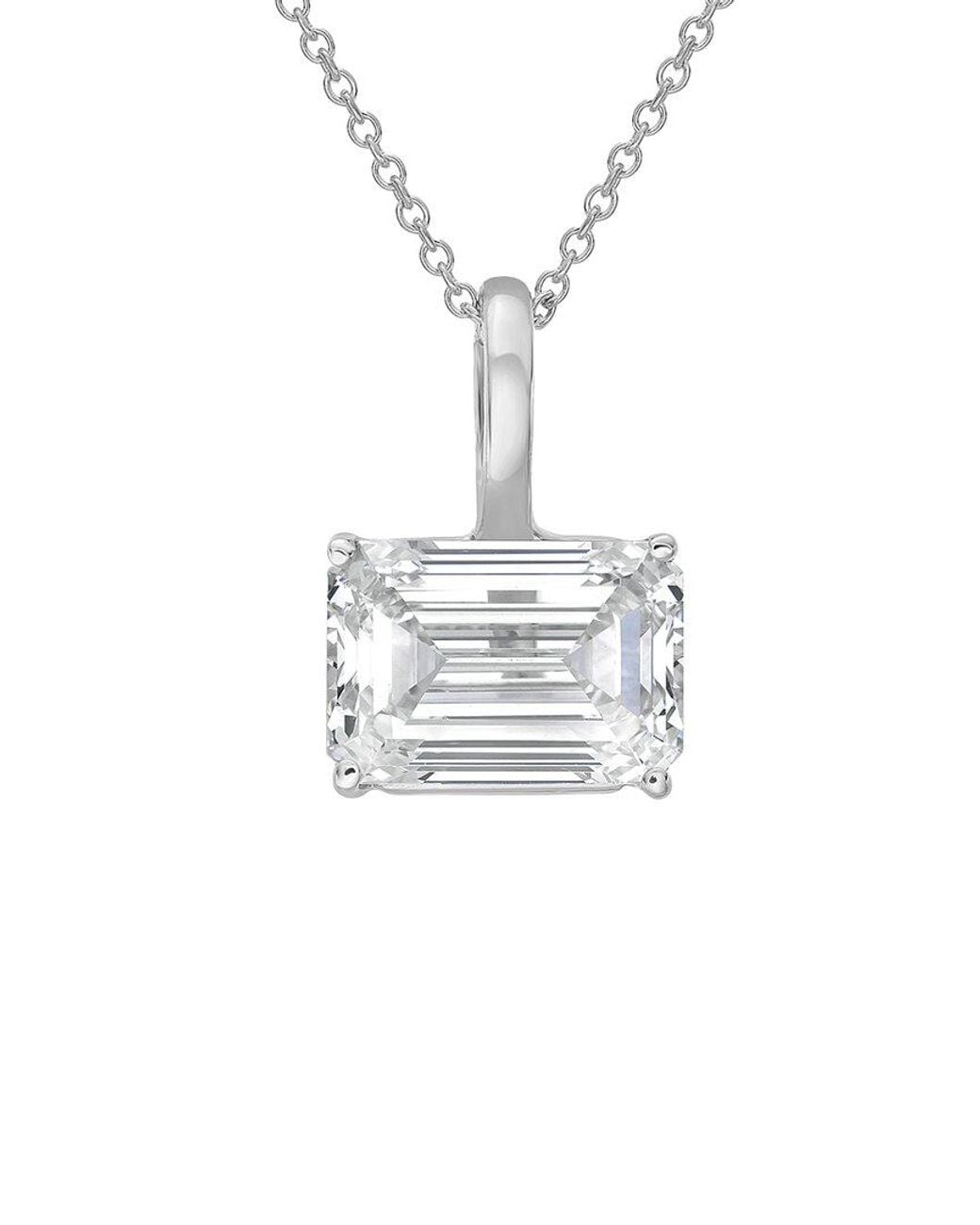 Diana M White 14K 15.00 Ct. Tw. Lab-Grown Diamond Solitaire Pendant