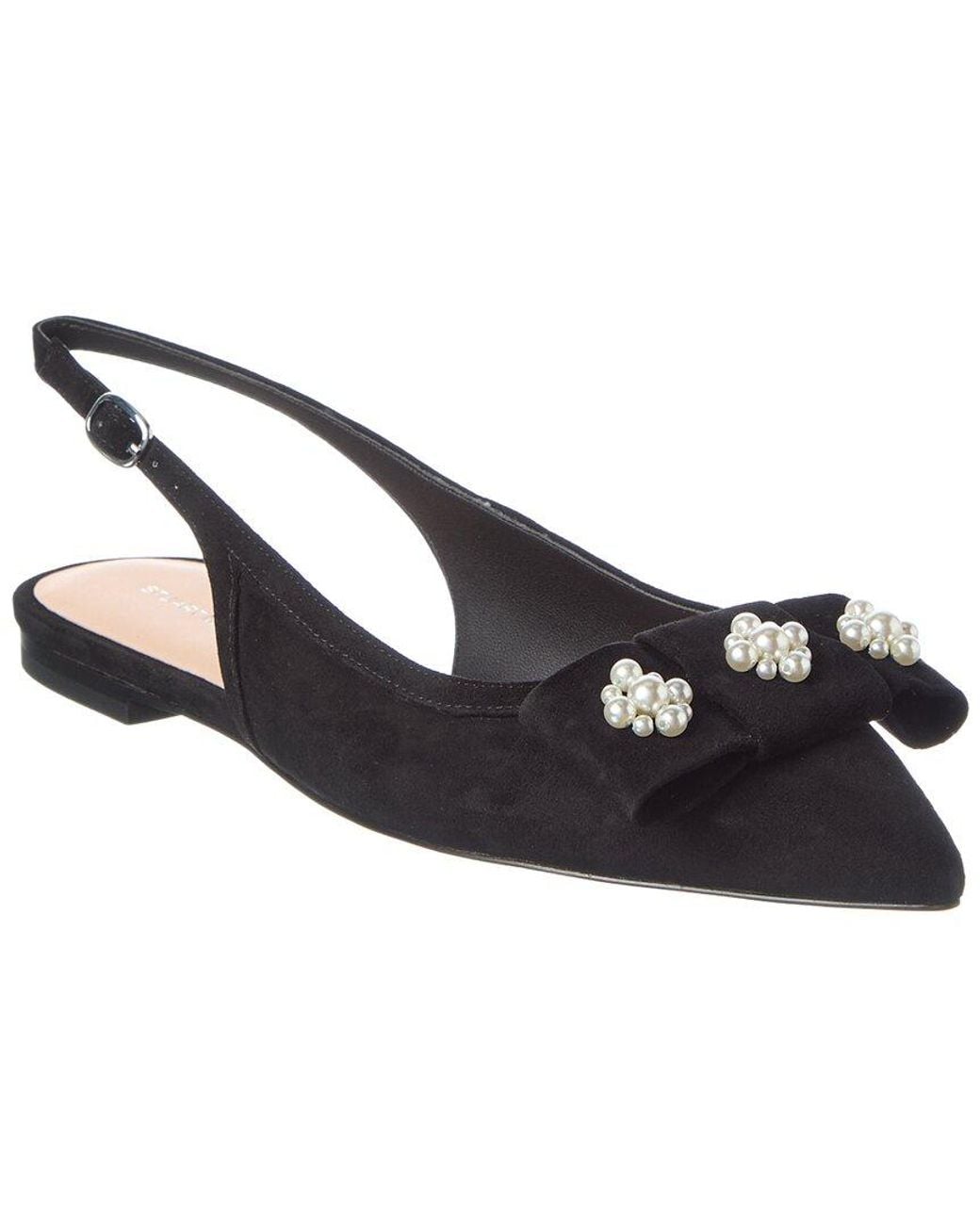 Stuart Weitzman Black Julietta Suede Slingback