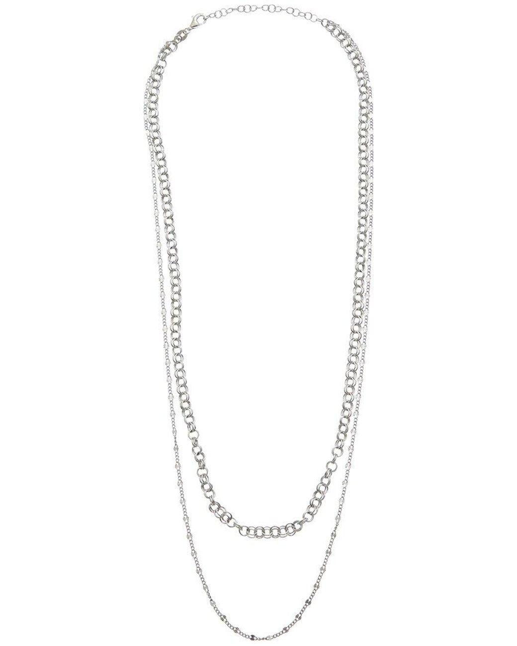 Italian Gold Over Silver Metallic 18K Plated Multi Strand Necklace