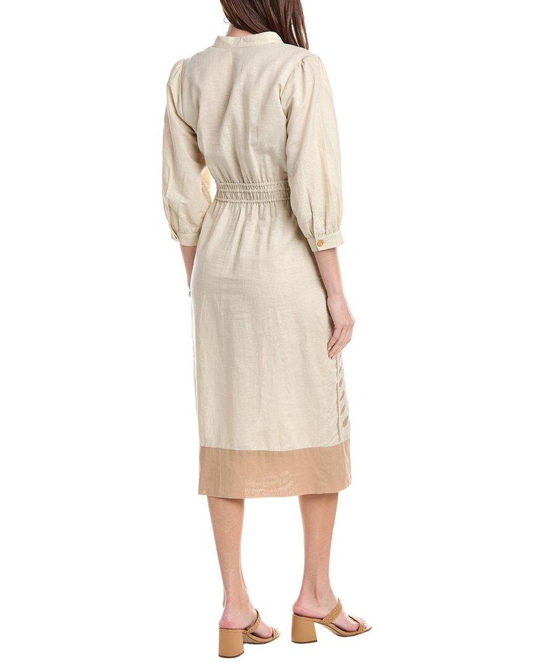 J.McLaughlin Natural Palermo Linen-Blend Dress