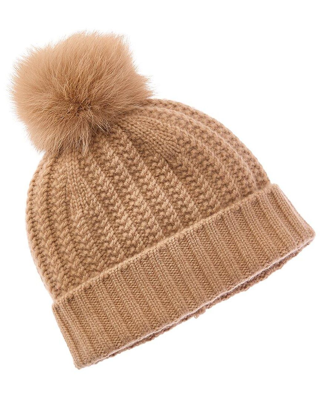 Sofiacashmere Natural Sofiacashmere Textured Cable Cashmere Hat