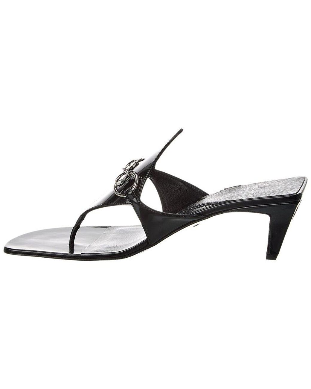 Gucci Horsebit Leather Thong Sandal in Black Lyst UK
