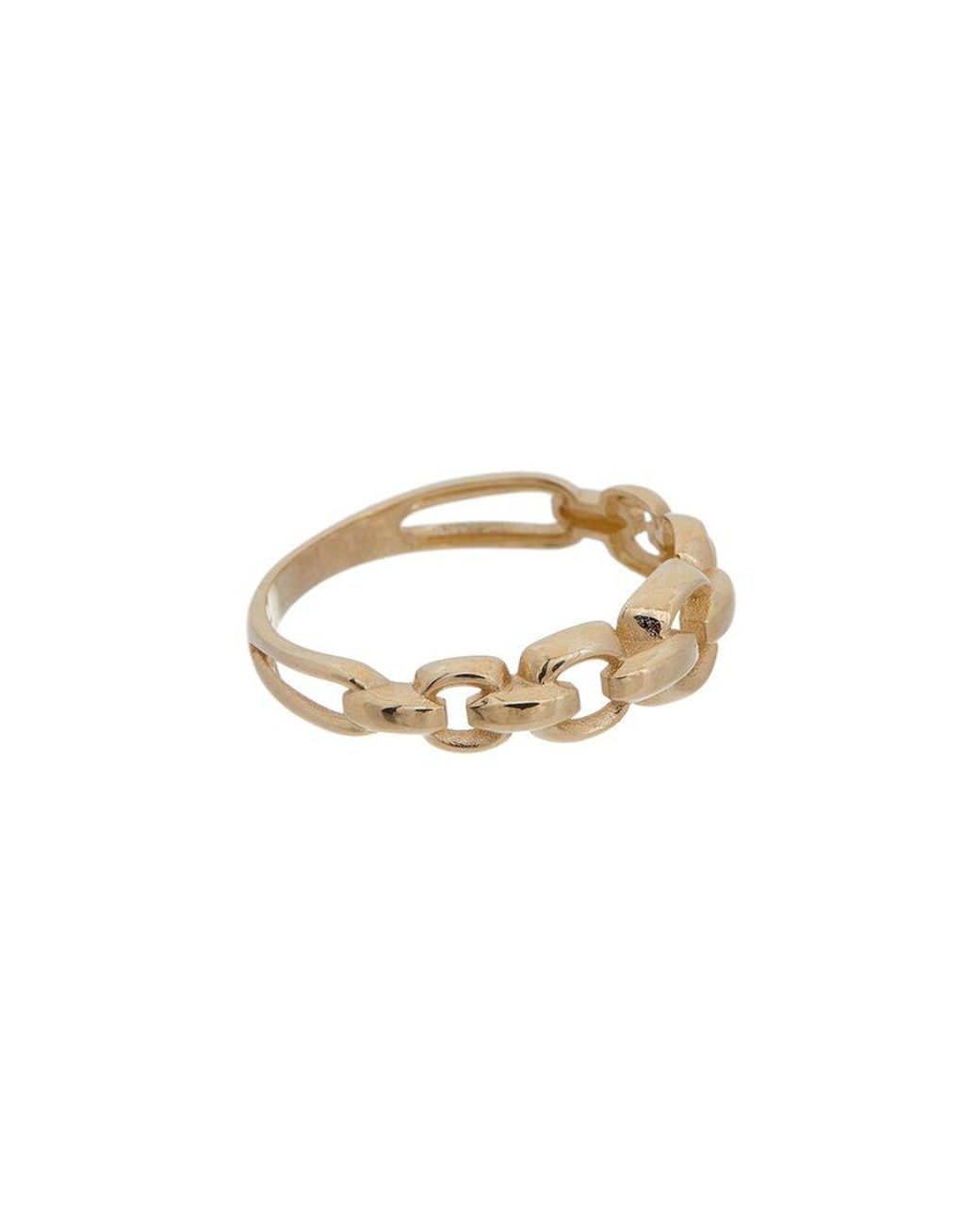 Italian Gold 14K 6Mm Graduated Rolo Chain Ring in White | Lyst