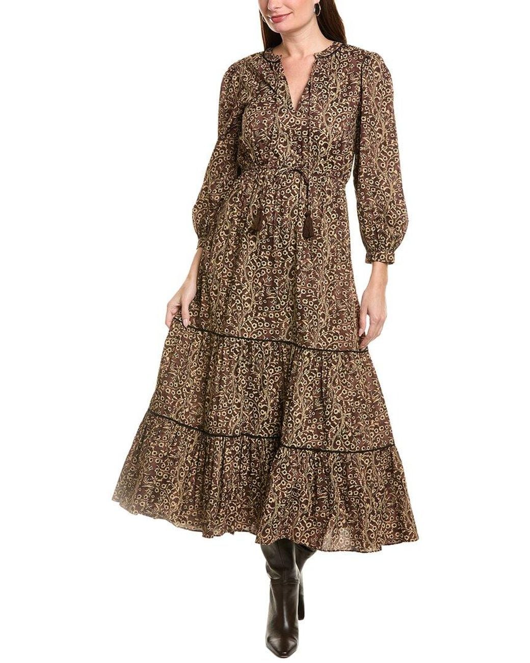 Garrie B Brown Long Sleeve Maxi Dress