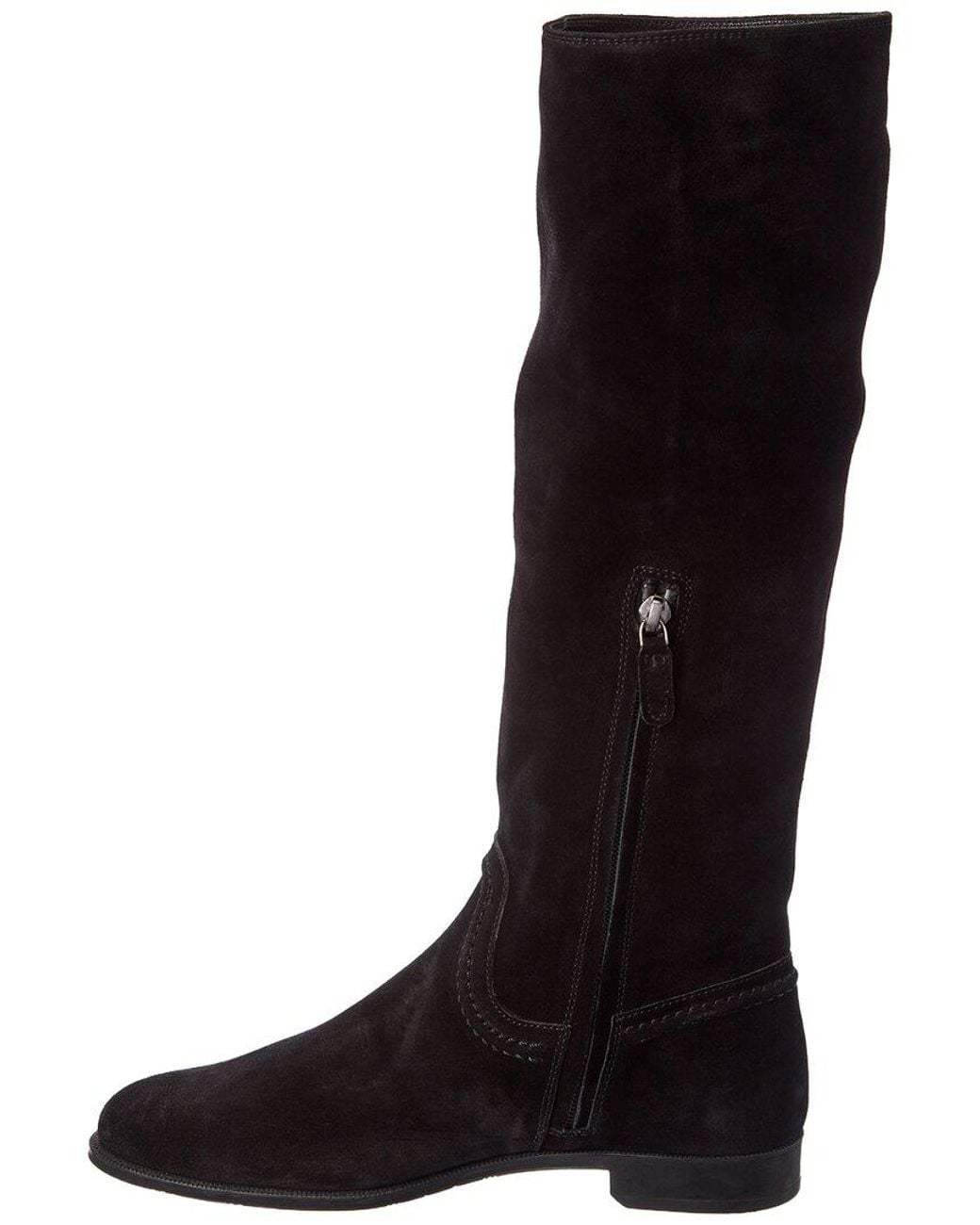Tod's Black Suede Knee-High Boot